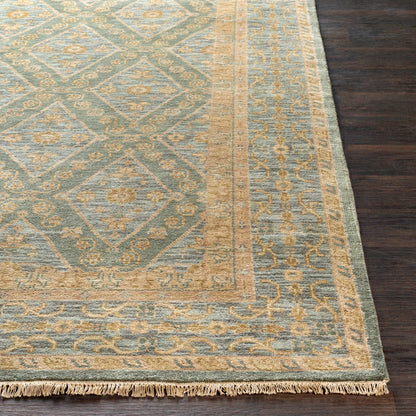 Zeus Rug - 12623 by Surya in sage, denim, beige, light brown. Made from 100% wool in a unique style.
