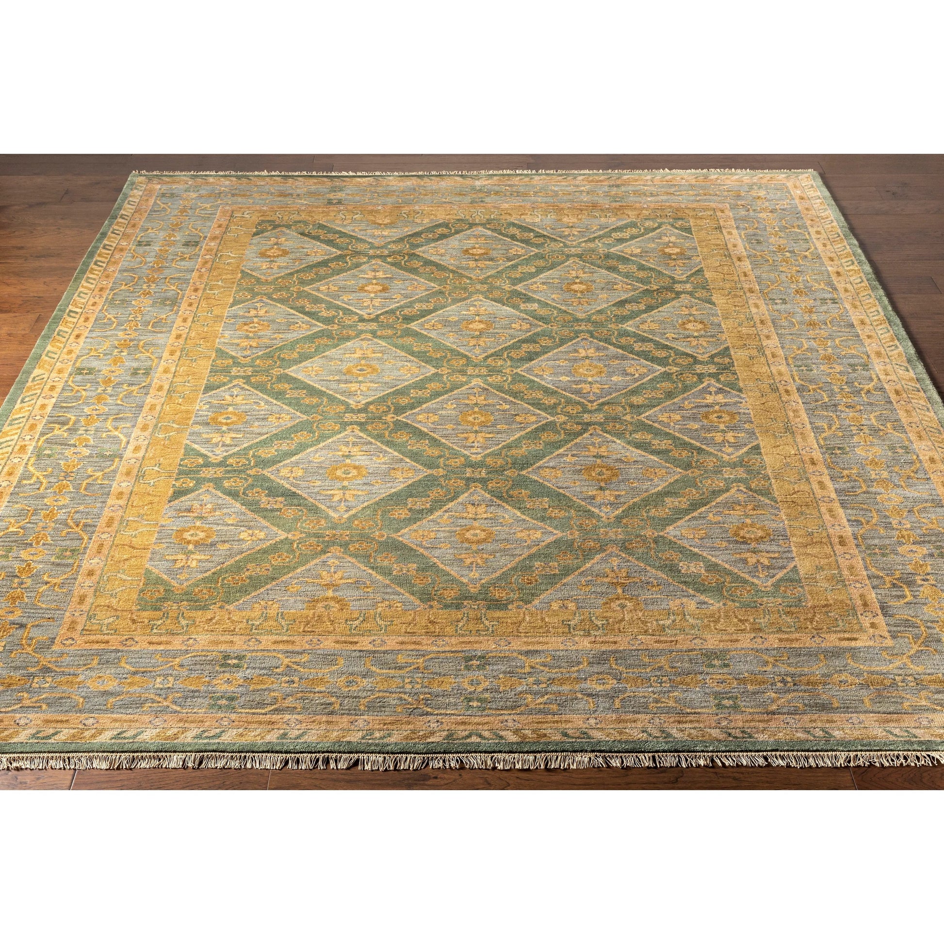 Zeus Rug - 12623 by Surya in sage, denim, beige, light brown. Made from 100% wool in a unique style.