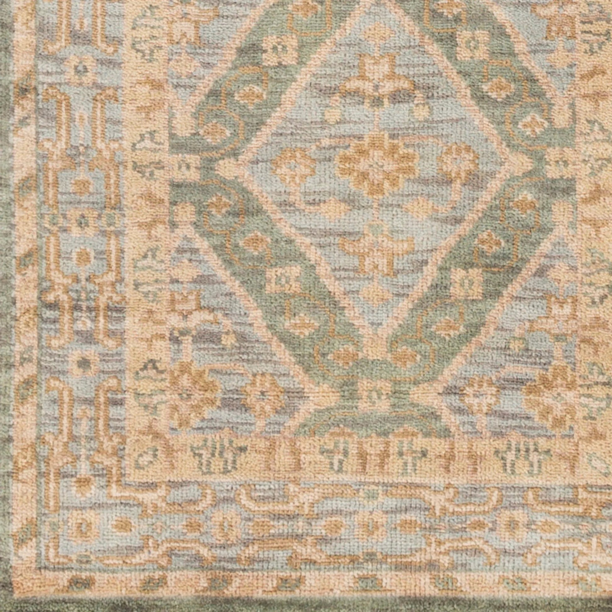 Zeus Rug - 12623 by Surya in sage, denim, beige, light brown. Made from 100% wool in a unique style.