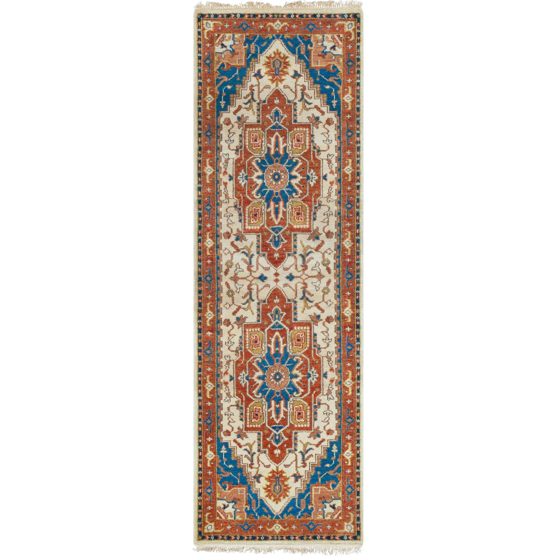 Zeus Rug - 21801 by Surya in burnt orange, blue, tan. Made from 100% wool in a unique style.