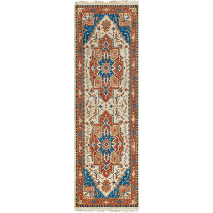 Zeus Rug - 21801 by Surya in burnt orange, blue, tan. Made from 100% wool in a unique style.
