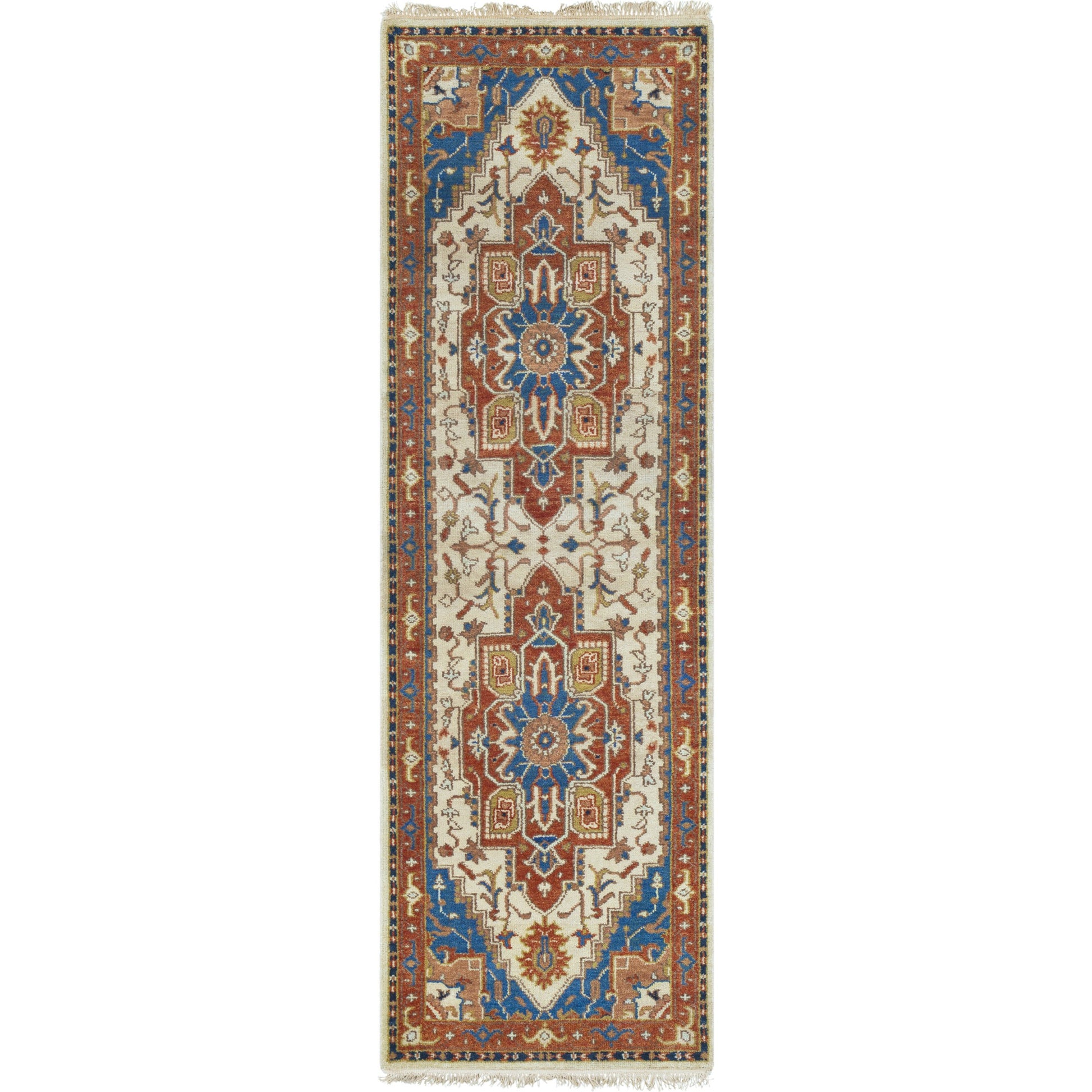 Zeus Rug - 21801 by Surya in burnt orange, blue, tan. Made from 100% wool in a unique style.