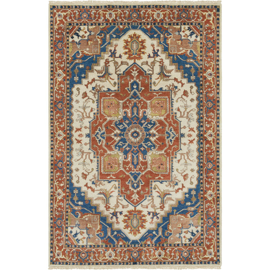 Zeus Rug - 21801 by Surya in burnt orange, blue, tan. Made from 100% wool in a unique style.