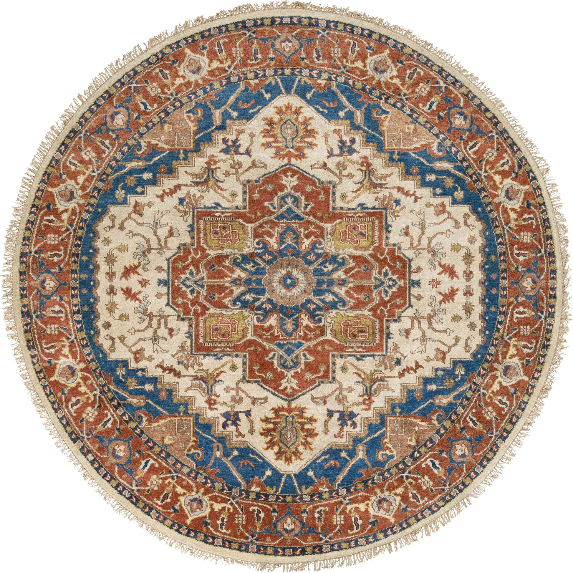 Zeus Rug - 21801 by Surya in burnt orange, blue, tan. Made from 100% wool in a unique style.