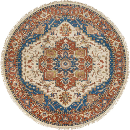 Zeus Rug - 21801 by Surya in burnt orange, blue, tan. Made from 100% wool in a unique style.