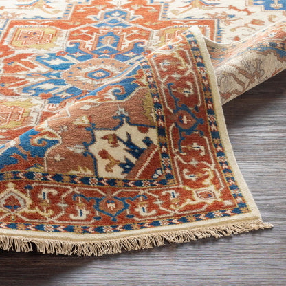 Zeus Rug - 21801 by Surya in burnt orange, blue, tan. Made from 100% wool in a unique style.