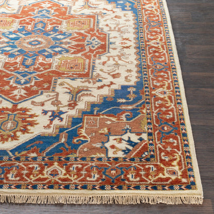 Zeus Rug - 21801 by Surya in burnt orange, blue, tan. Made from 100% wool in a unique style.