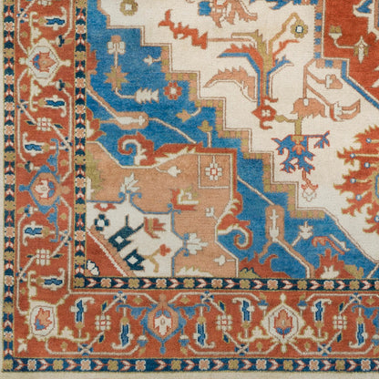 Zeus Rug - 21801 by Surya in burnt orange, blue, tan. Made from 100% wool in a unique style.