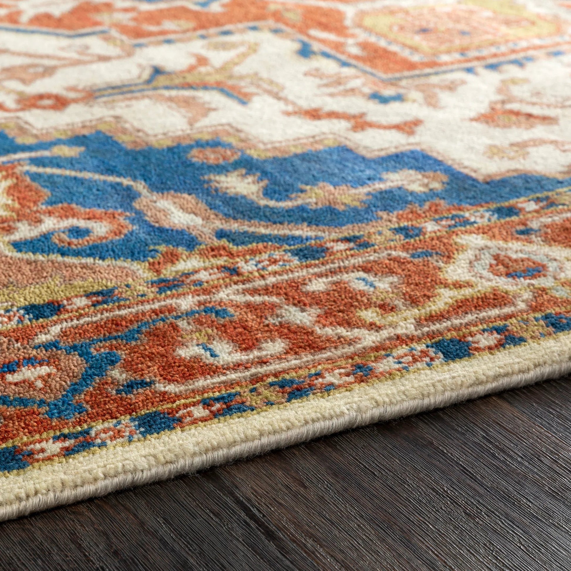 Zeus Rug - 21801 by Surya in burnt orange, blue, tan. Made from 100% wool in a unique style.