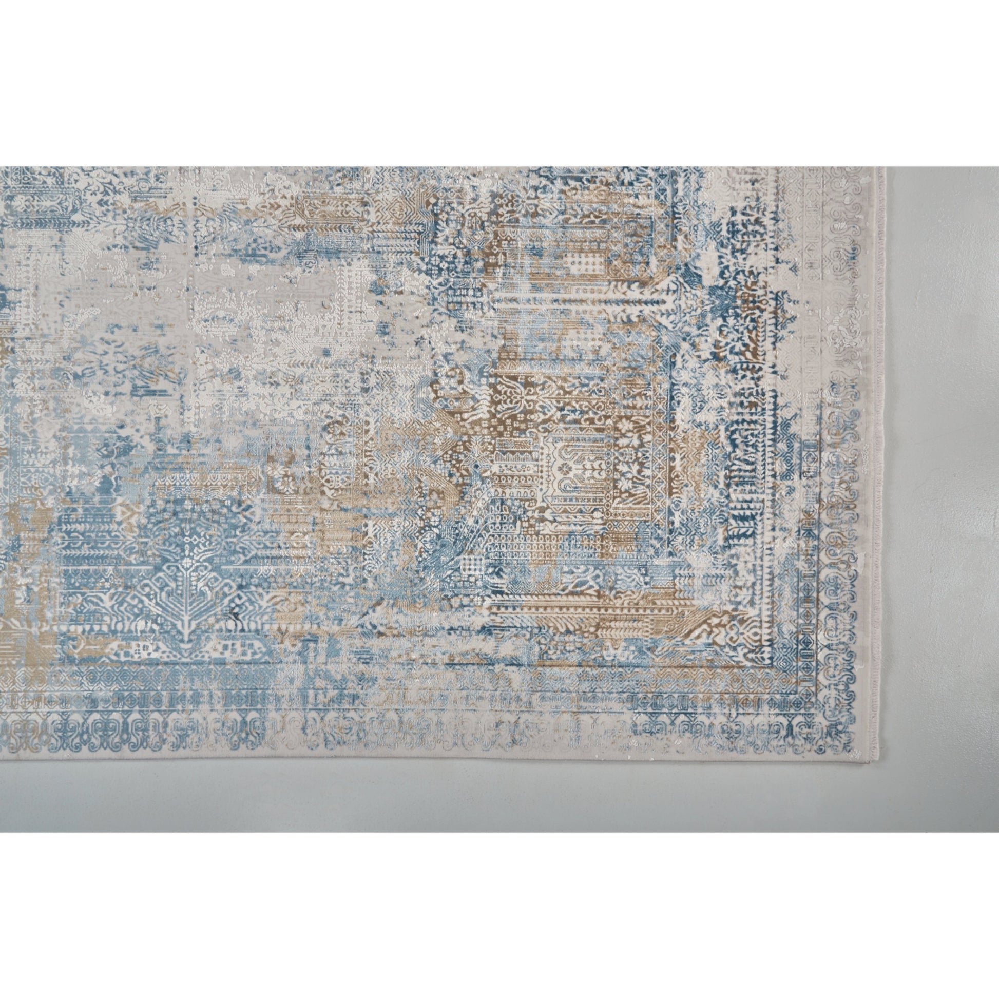 Cadiz Rug - 3890F by Feizy in blue, gray, gold. Made from viscose, acrylic in a unique style.