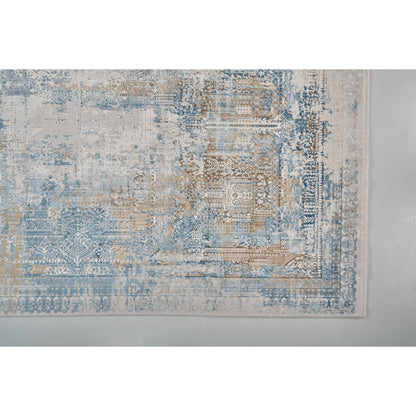 Cadiz Rug - 3890F by Feizy in blue, gray, gold. Made from viscose, acrylic in a unique style.