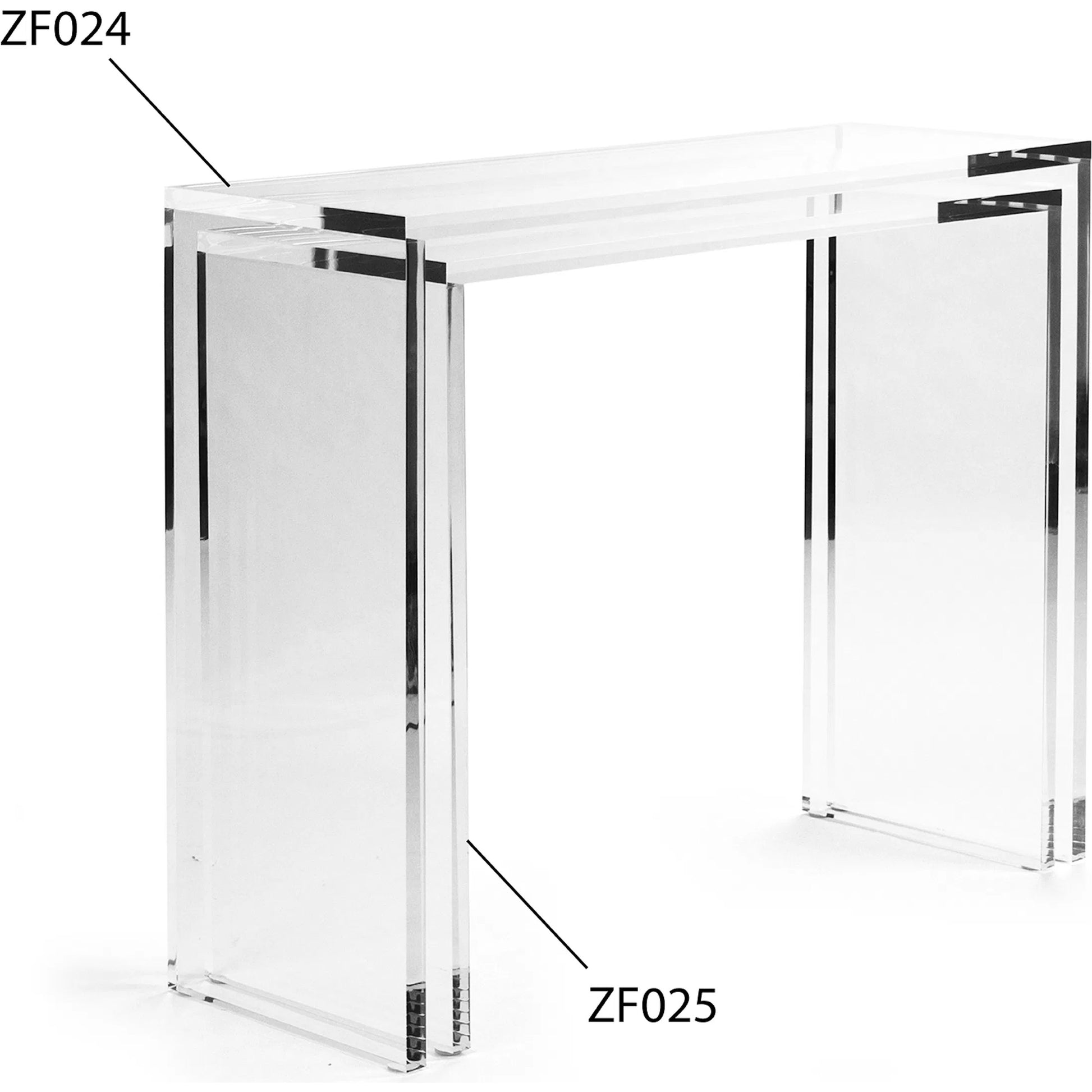 Cleon Acrylic Console by Zentique in clear and acrylic. Made from unique in a modern style.