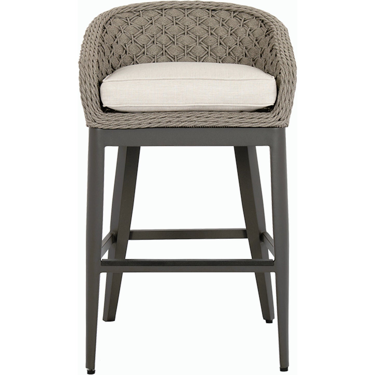 005 SI-2167087 | Additional Silo | Marbella Outdoor Barstool by Sunset West in graphite. Made from olefin rope in a modern style.