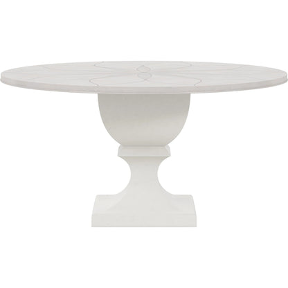 Mezzanine Round Dining Table by A.R.T. Furniture in dove gray. Made from parawood, poplar solids, maple veneer, resin in a modern style.