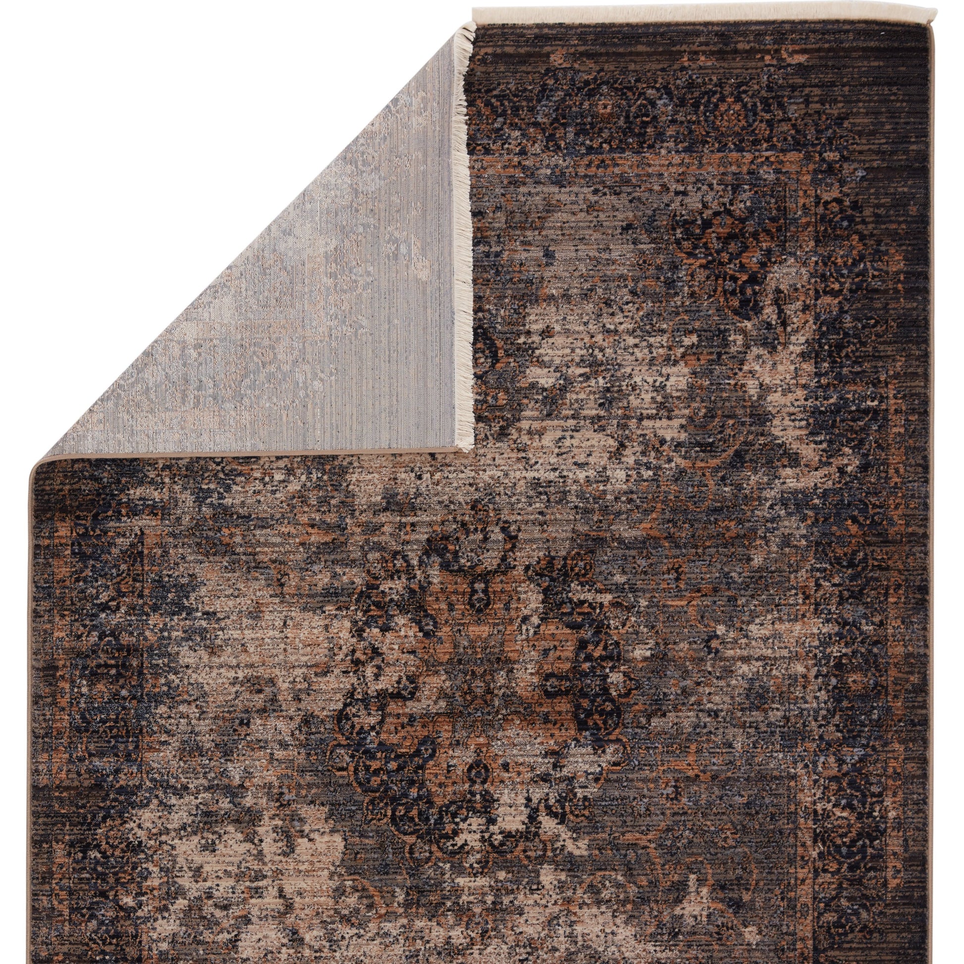 Zefira ZFA02 Rug by Jaipur Living in dark blue, gold. Made from 100% polypropylene in a unique style.