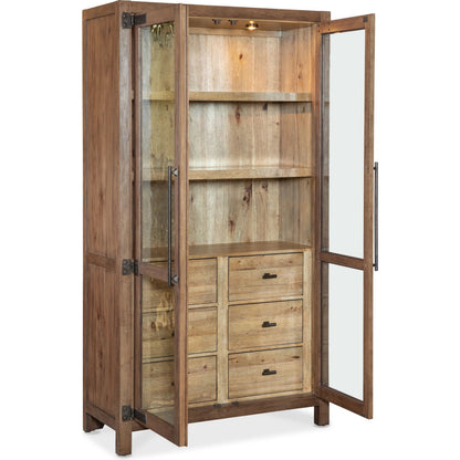Vineyard Row Display Cabinet by Hooker Furniture in dark wood and napa. Made from unique in a transitional style.