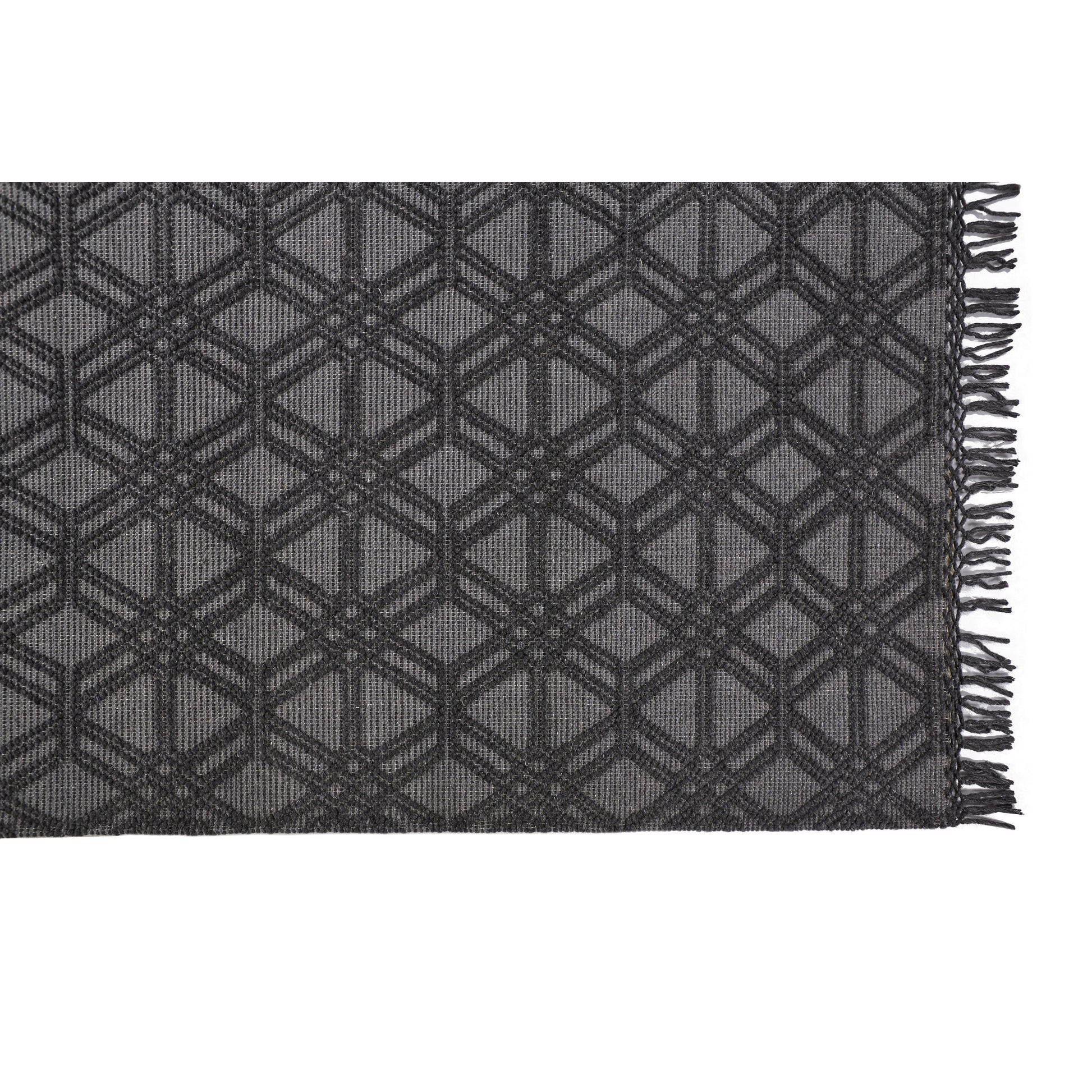 Phoenix Transitional Diamond Rug - 0807F by Feizy in black, gray. Made from wool, polyester, nylon in a unique style.