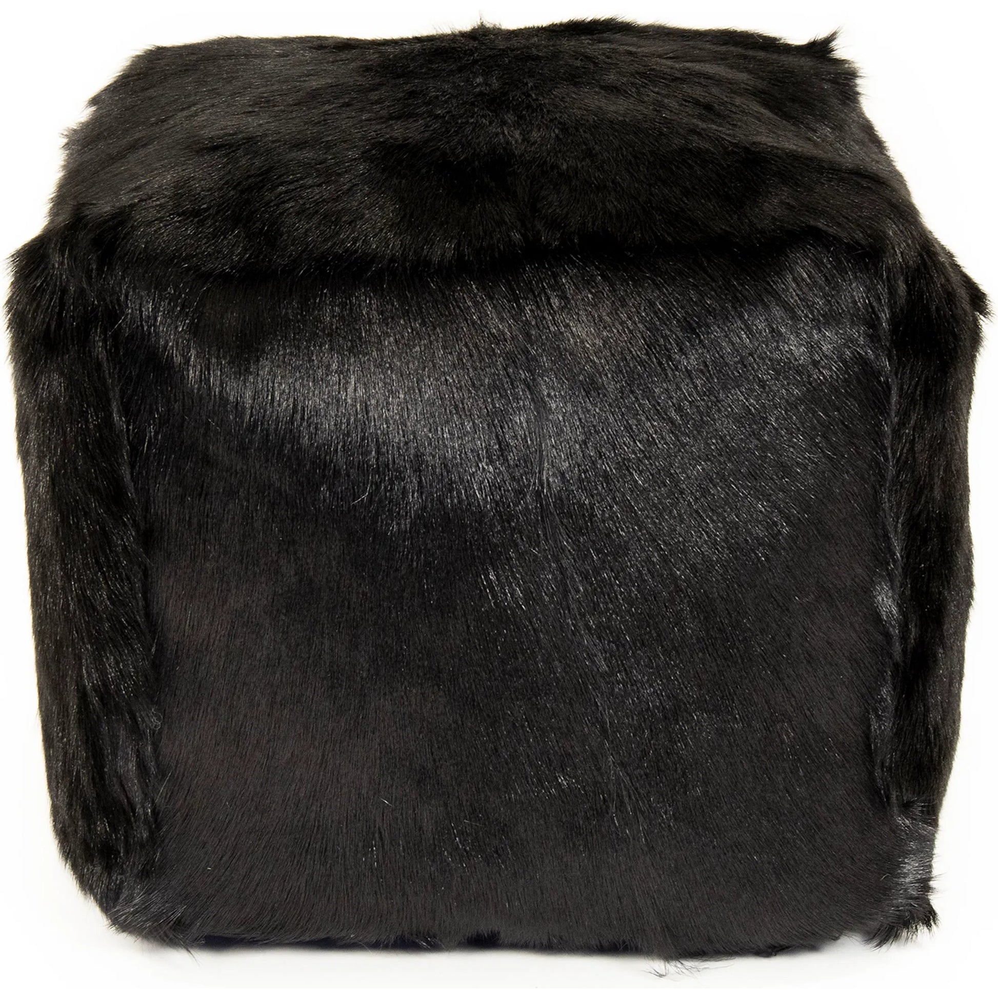Tibetan Goat Fur Pouf by Zentique. Made from polybeans in a modern style.