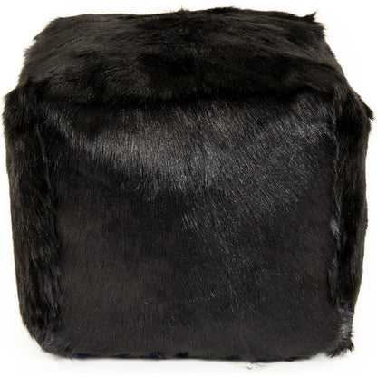 Tibetan Goat Fur Pouf by Zentique. Made from polybeans in a modern style.