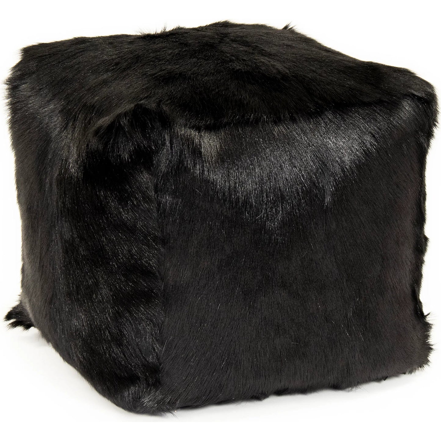 001 SI-2448966 | Primary Silo | Tibetan Goat Fur Pouf by Zentique. Made from polybeans in a modern style.
