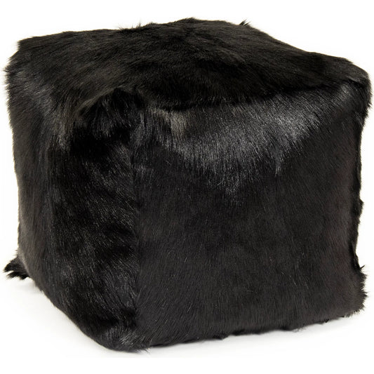 Tibetan Goat Fur Pouf by Zentique. Made from polybeans in a unique style.