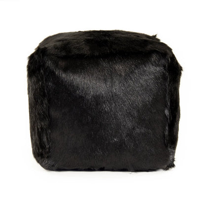 Tibetan Goat Fur Pouf by Zentique. Made from polybeans in a modern style.