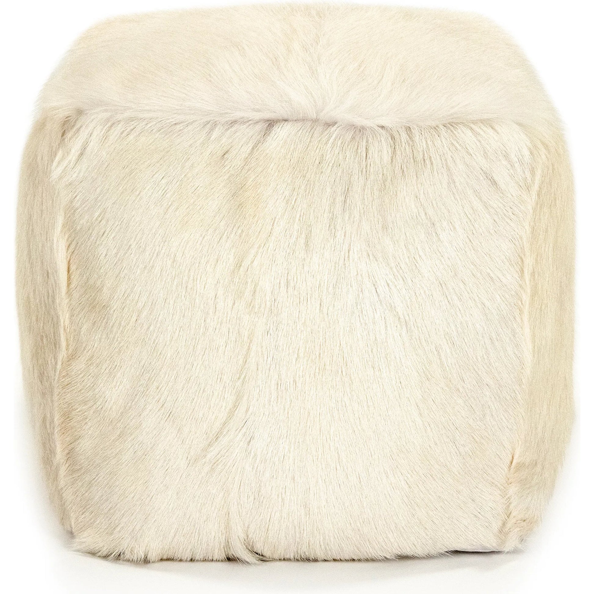 Tibetan Goat Fur Pouf by Zentique. Made from polybeans in a modern style.