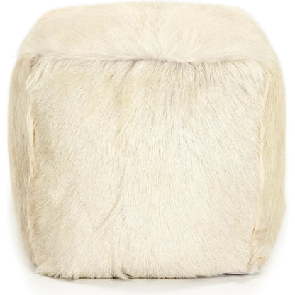 Tibetan Goat Fur Pouf by Zentique. Made from polybeans in a modern style.