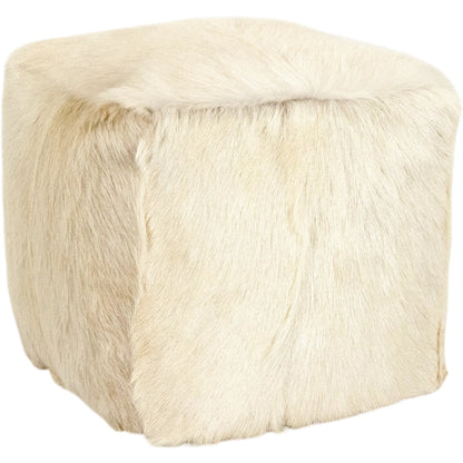 Tibetan Goat Fur Pouf by Zentique. Made from polybeans in a modern style.