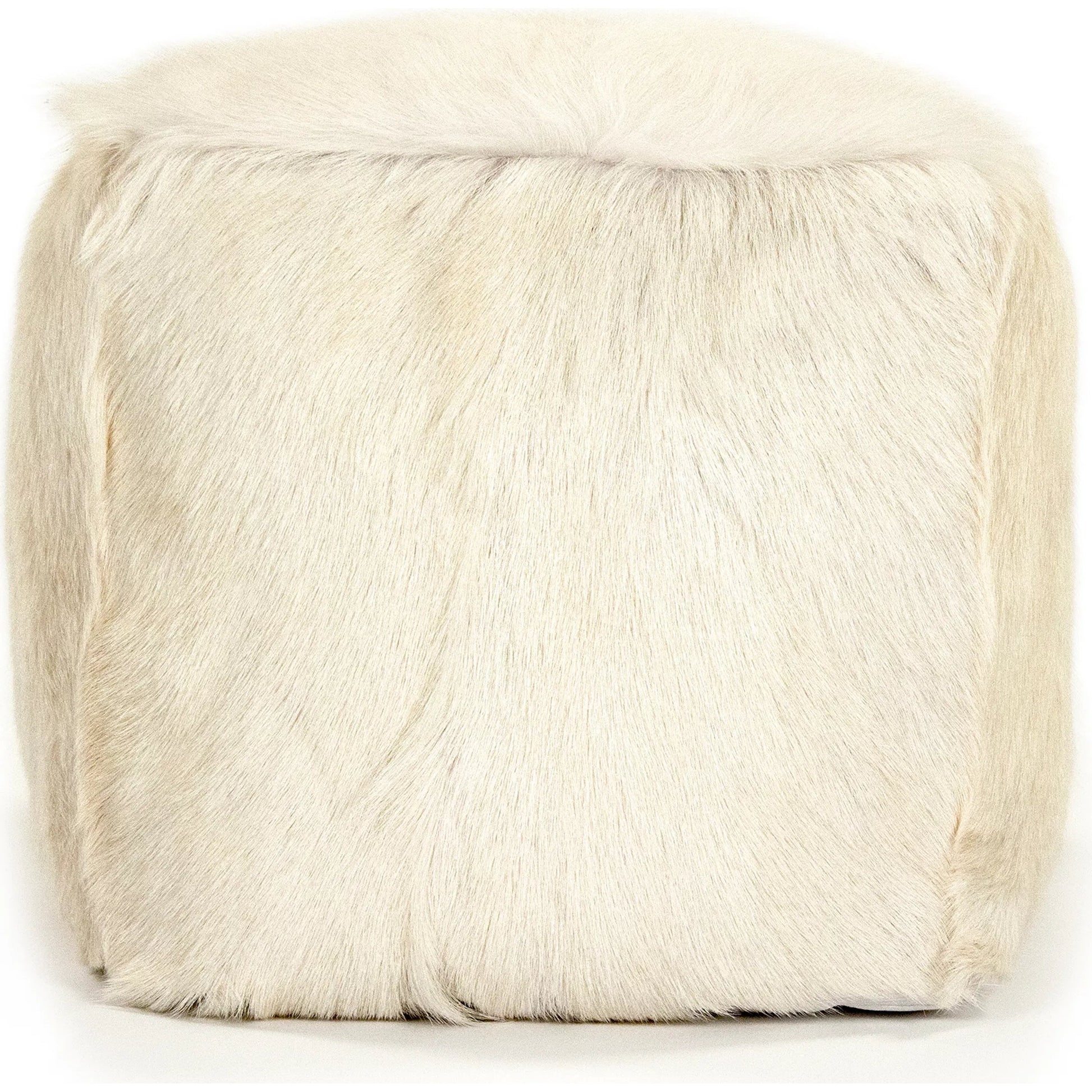 Tibetan Goat Fur Pouf by Zentique. Made from polybeans in a modern style.