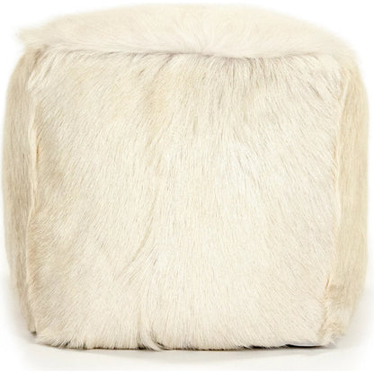 Tibetan Goat Fur Pouf by Zentique. Made from polybeans in a modern style.