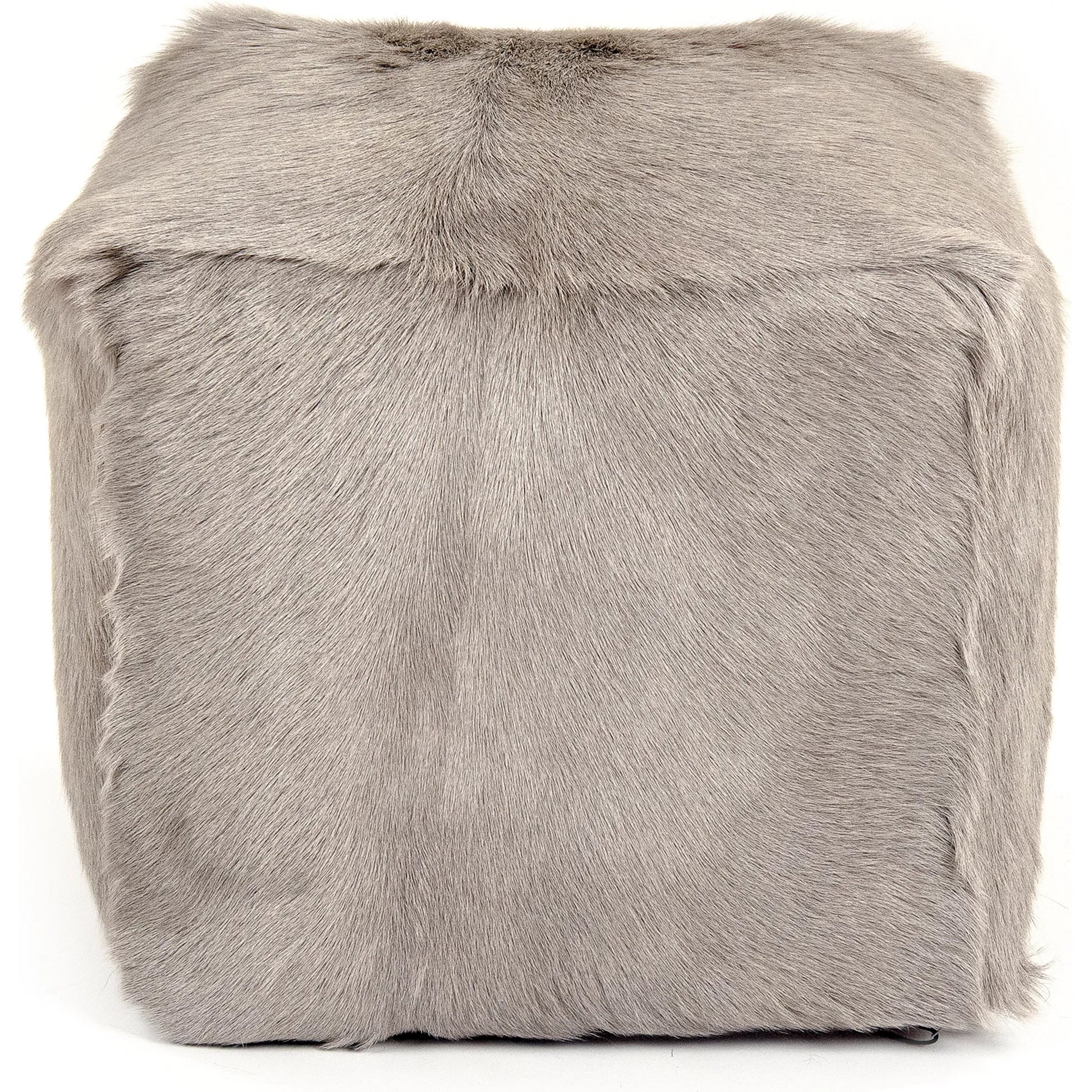 Tibetan Goat Fur Pouf by Zentique. Made from polybeans in a modern style.