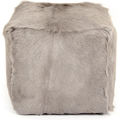 Tibetan Goat Fur Pouf by Zentique. Made from polybeans in a modern style.