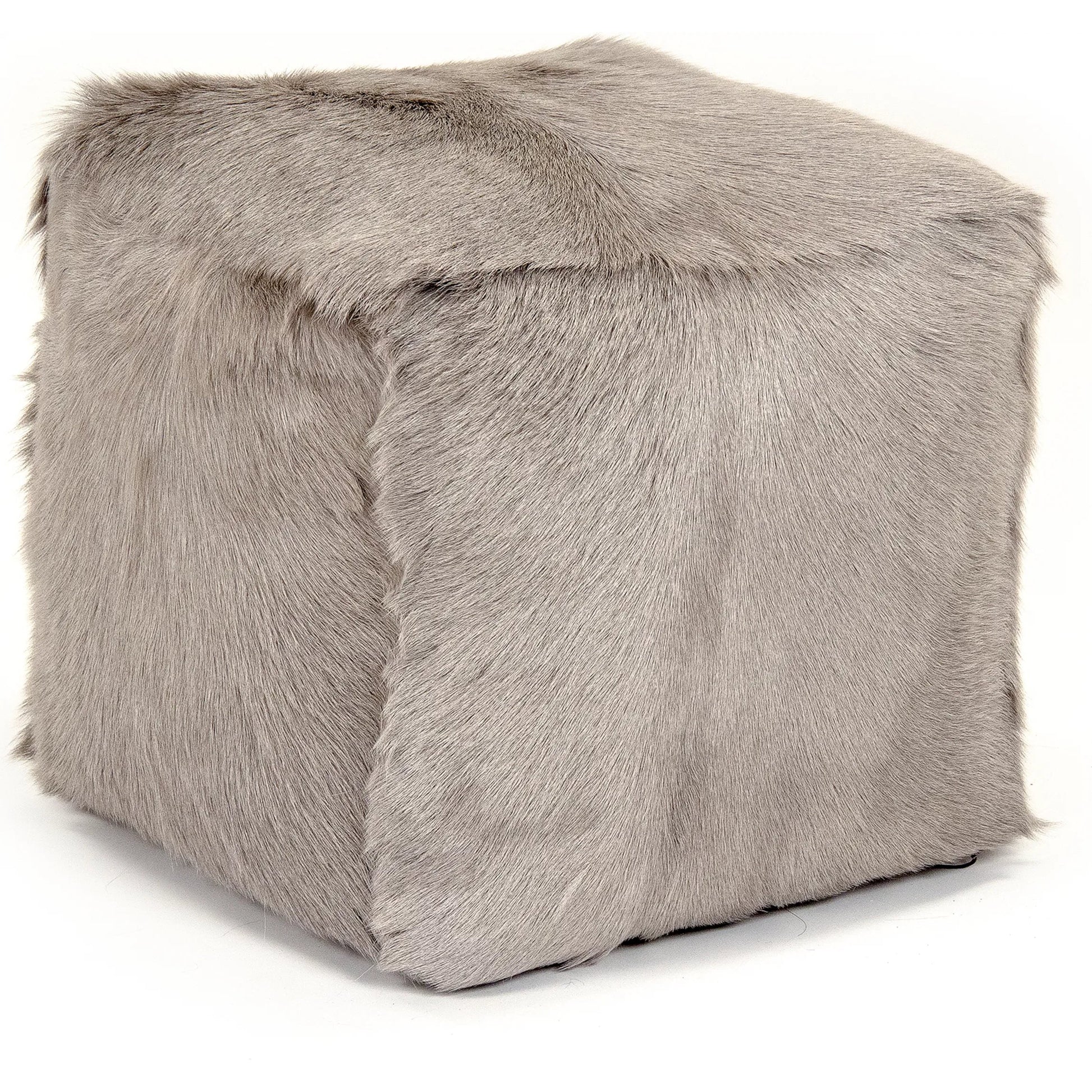 Tibetan Goat Fur Pouf by Zentique. Made from polybeans in a modern style.