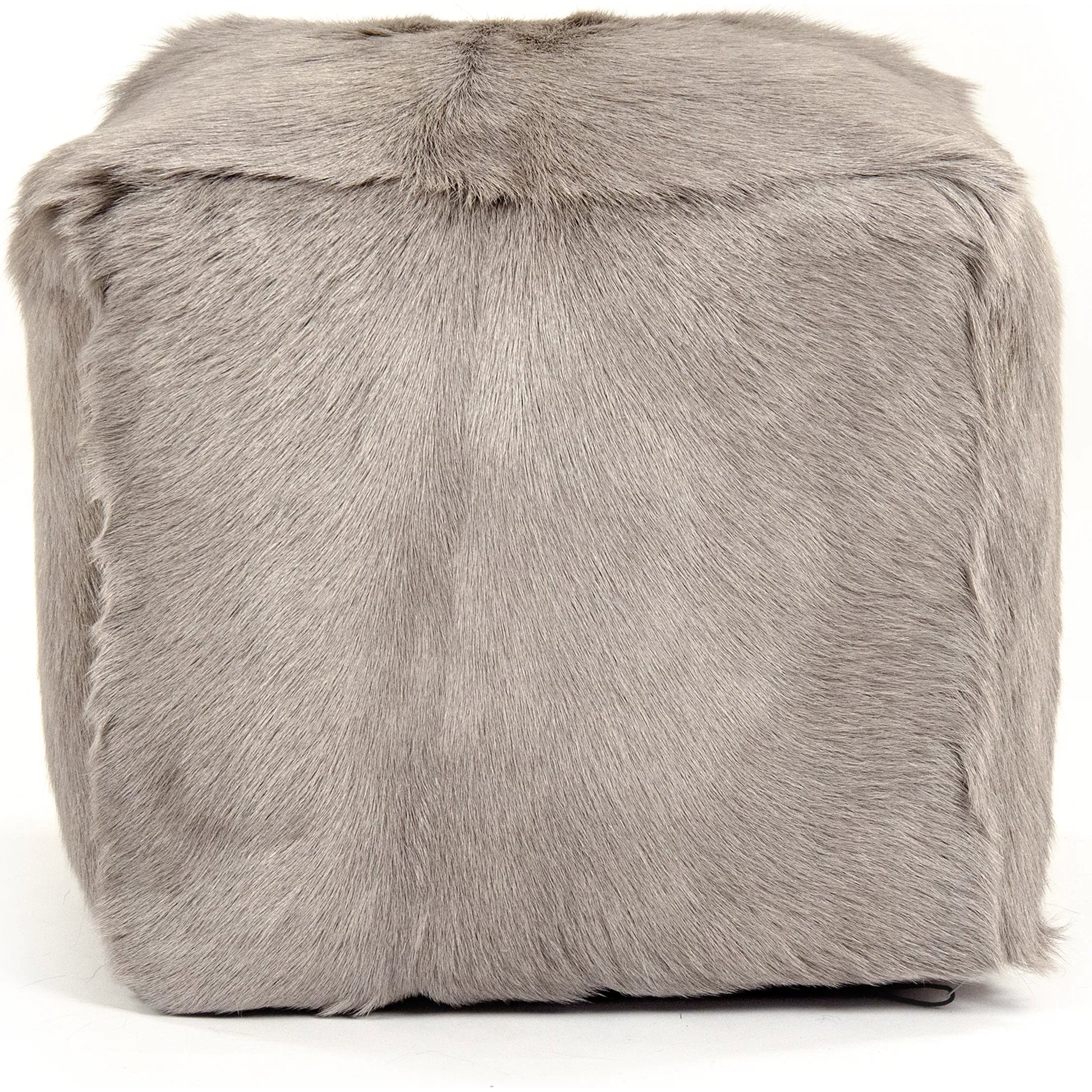 Tibetan Goat Fur Pouf by Zentique. Made from polybeans in a modern style.