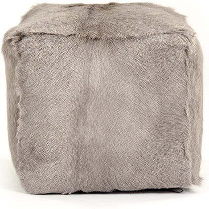 Tibetan Goat Fur Pouf by Zentique. Made from polybeans in a modern style.