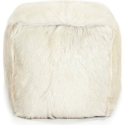Tibetan Goat Fur Pouf by Zentique. Made from polybeans in a modern style.