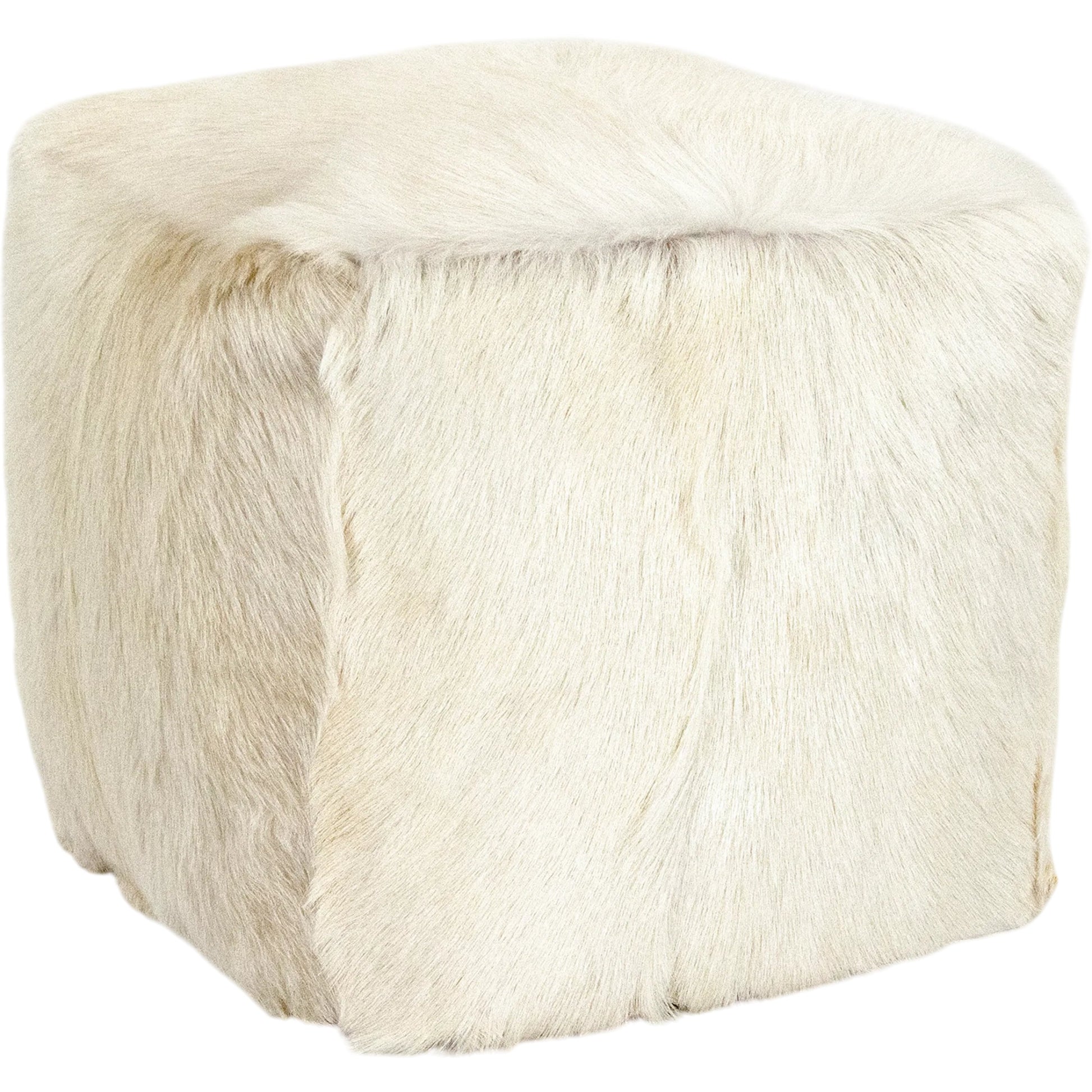 Tibetan Goat Fur Pouf by Zentique. Made from polybeans in a modern style.