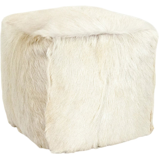 Tibetan Goat Fur Pouf by Zentique. Made from polybeans in a unique style.