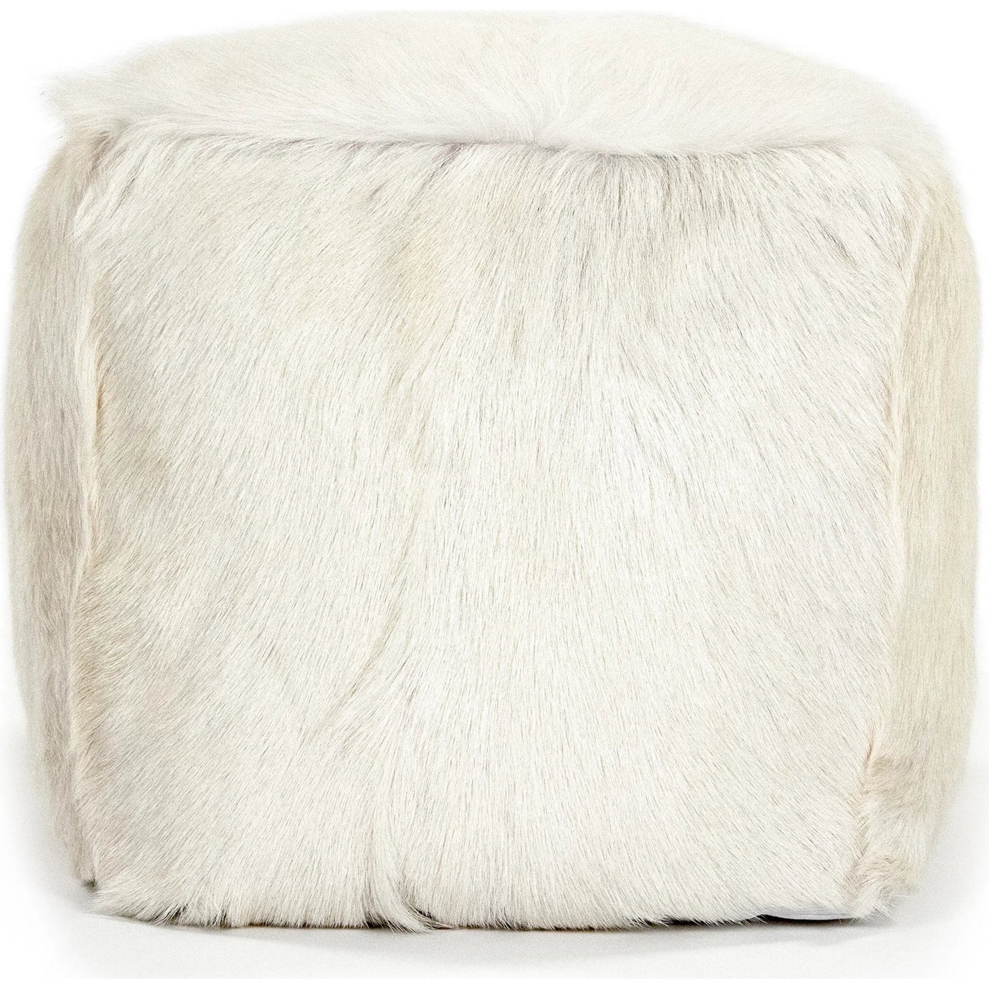 Tibetan Goat Fur Pouf by Zentique. Made from polybeans in a modern style.