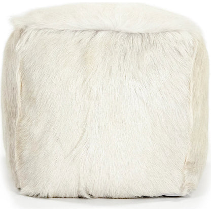 Tibetan Goat Fur Pouf by Zentique. Made from polybeans in a modern style.