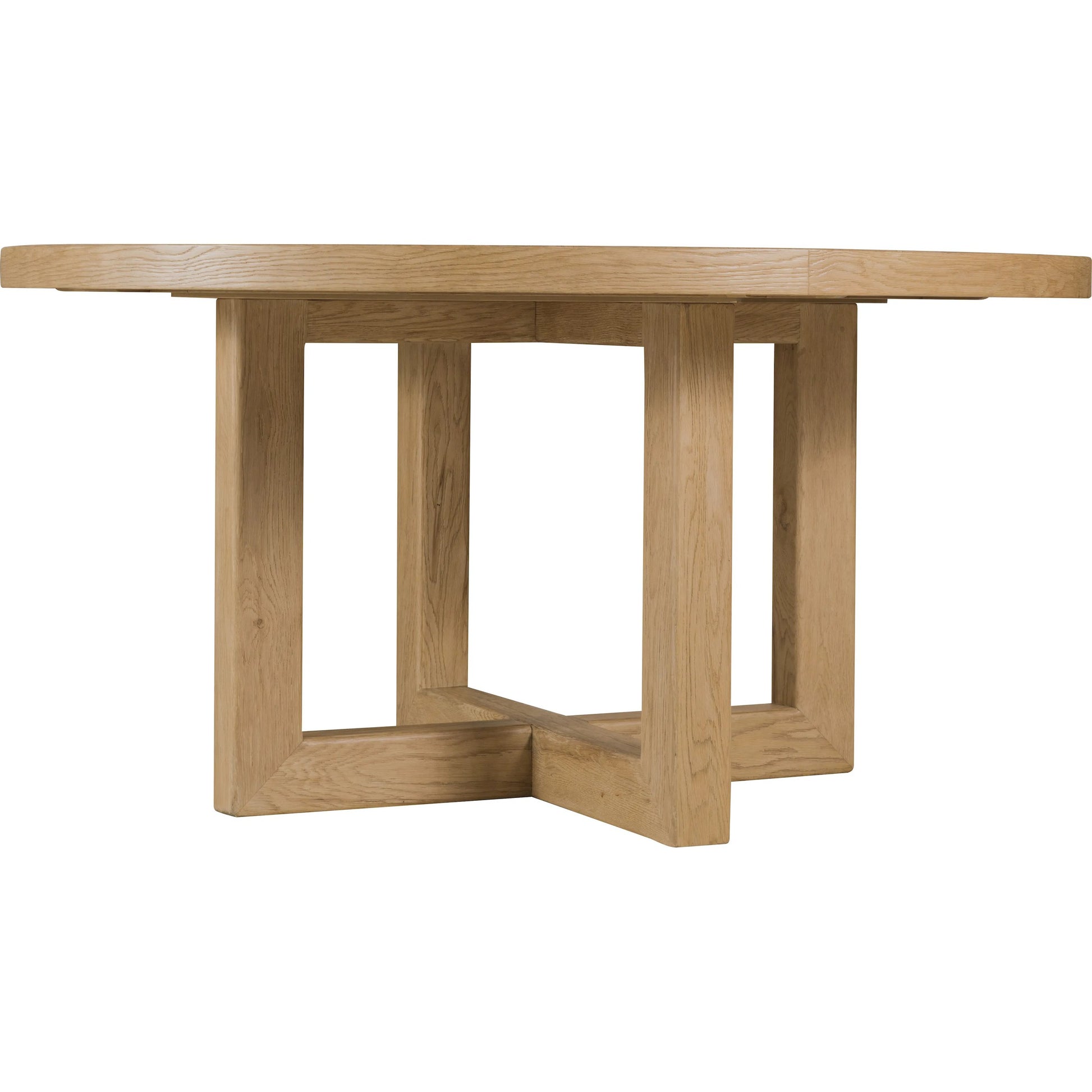 Driftwood 60" Round Dining Table by Hooker Furniture in sun-faded oak. Made from oak solids, oak veneers, fabric, 100% polyester in a transitional style.