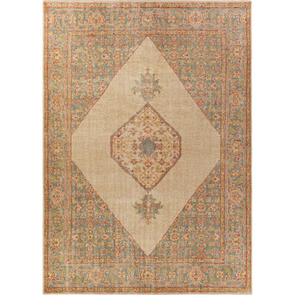 Zahra Rug - 26235 by Surya in dusty sage, olive, rust, burnt orange, light beige. Made from 100% wool in a unique style.