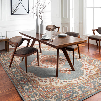 Zahra Rug - 26205 by Surya in dusty sage, olive, rust, burnt orange, light beige. Made from 100% wool in a unique style.