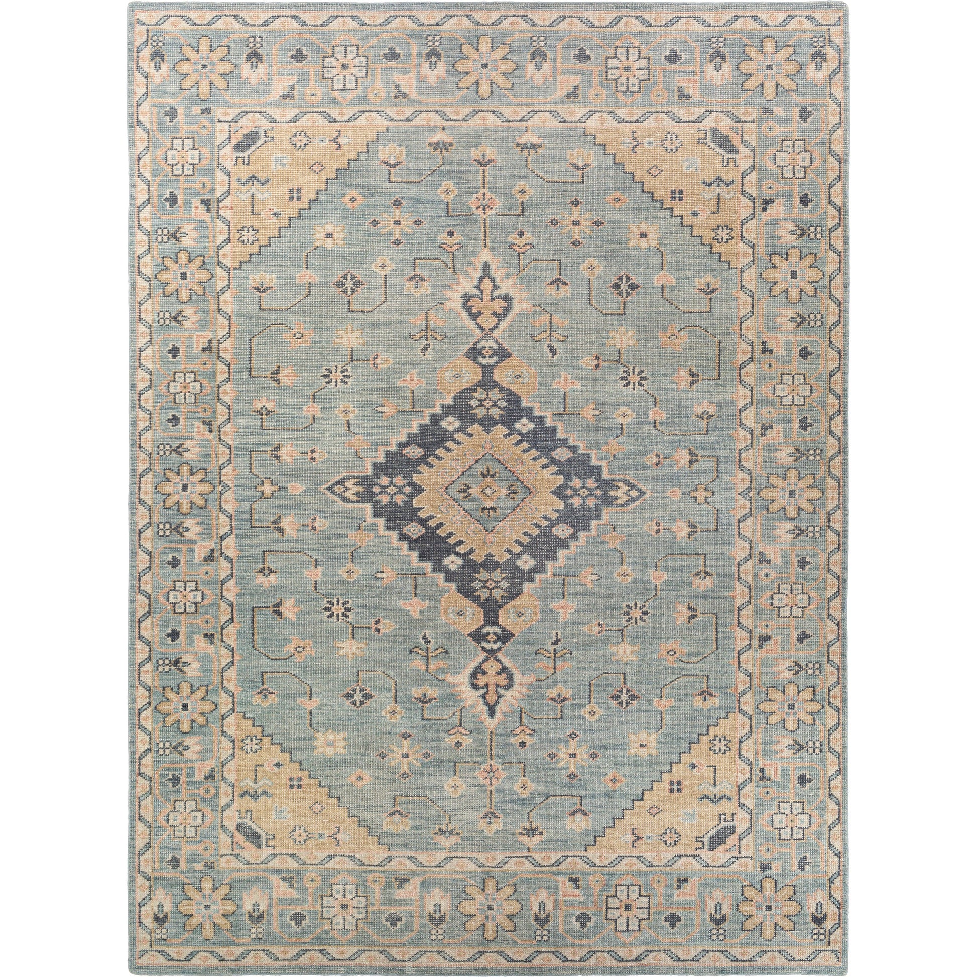Zahra Rug - 26226 by Surya in dusty sage, light sage, blush, light olive, light beige. Made from 100% wool in a unique style.