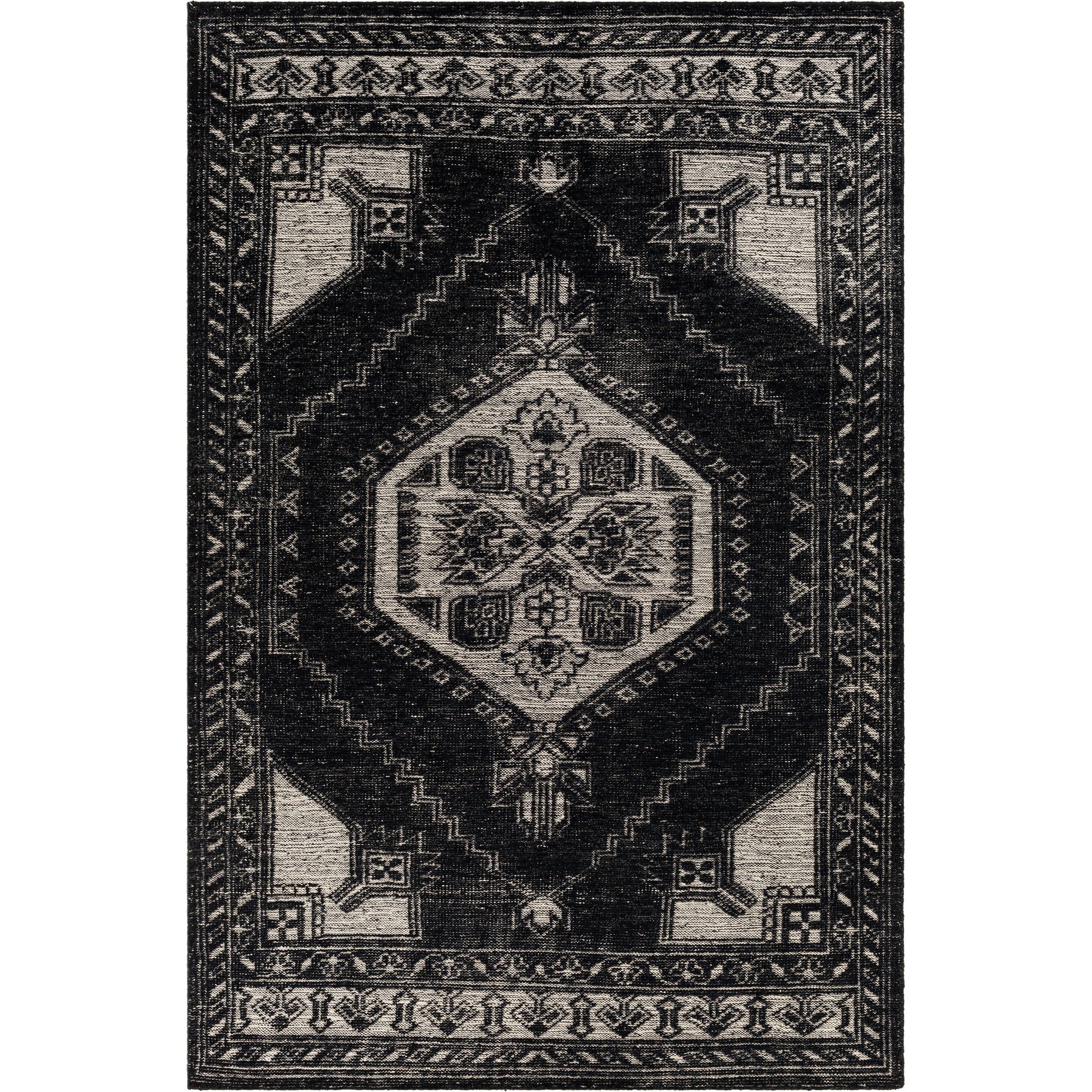 Zahra Rug - 30193 by Surya in cream, black. Made from 100% wool in a unique style.