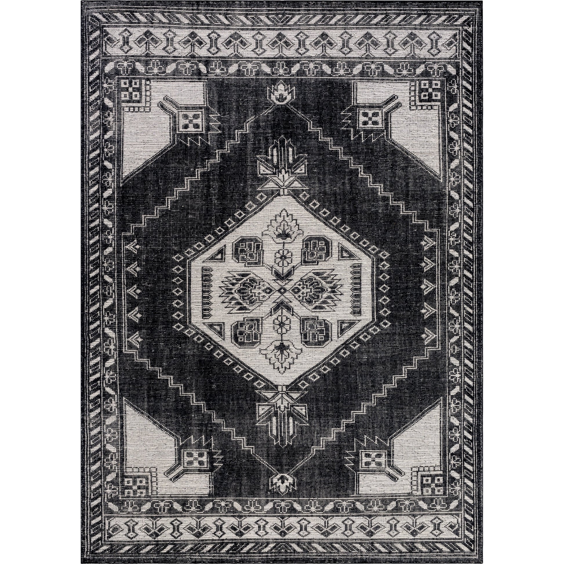 Zahra Rug - 30193 by Surya in cream, black. Made from 100% wool in a unique style.