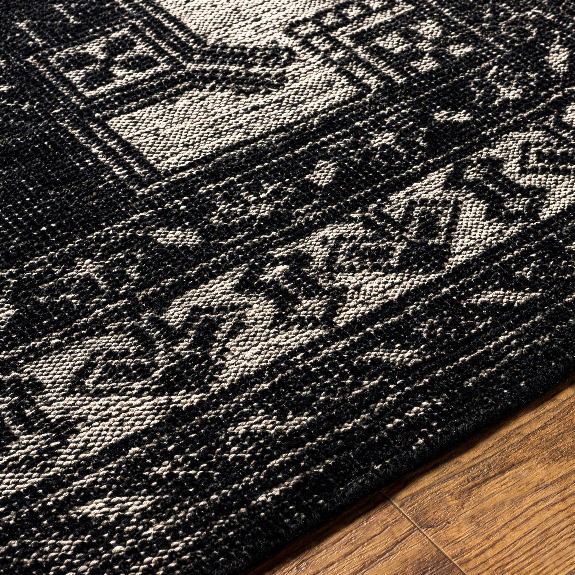 Zahra Rug - 30193 by Surya in cream, black. Made from 100% wool in a unique style.