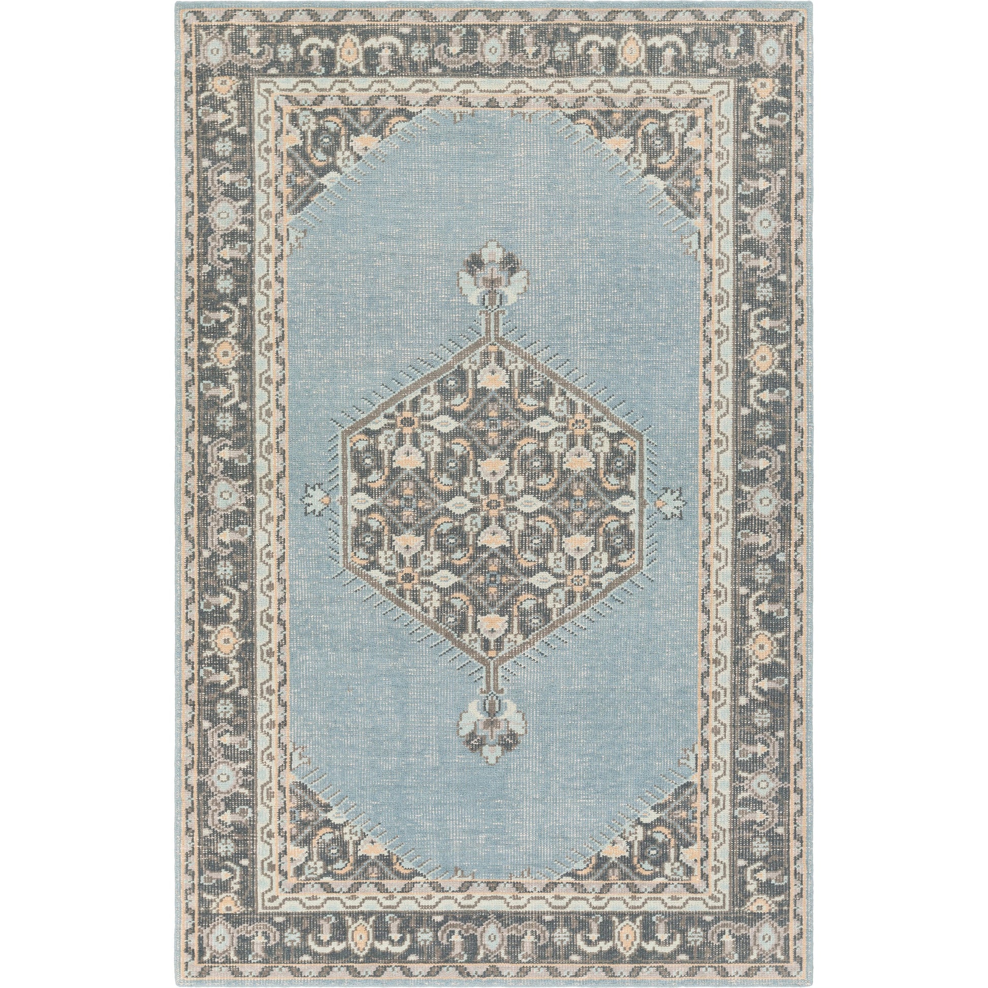 Zahra Rug - 24372 by Surya in aqua, charcoal, pale blue, slate, oatmeal. Made from 100% new zealand wool in a unique style.