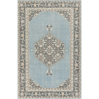 Zahra Rug - 24372 by Surya in aqua, charcoal, pale blue, slate, oatmeal. Made from 100% new zealand wool in a unique style.
